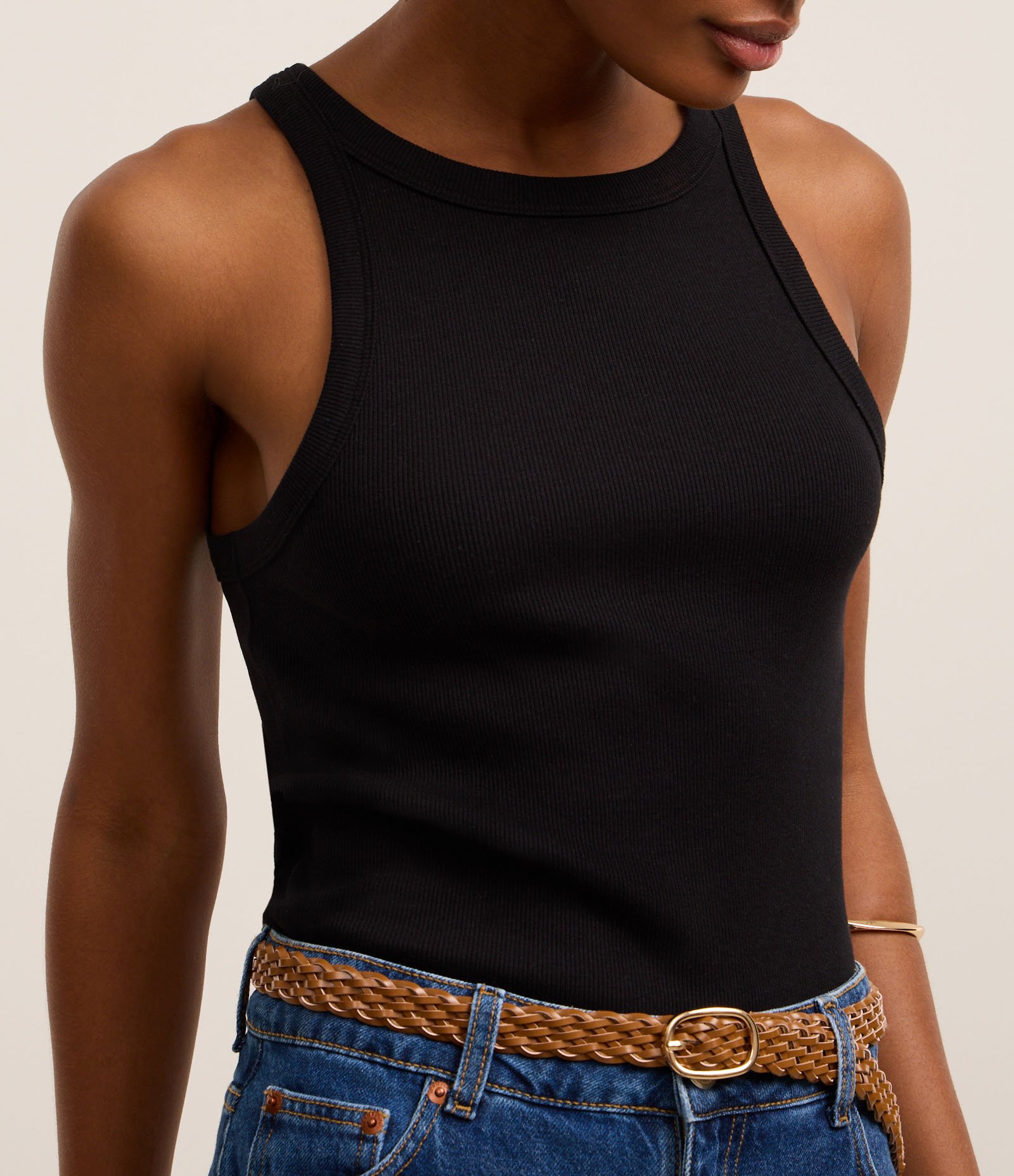 Blusa Básica Regular em Ribana de Algodão Preto 4