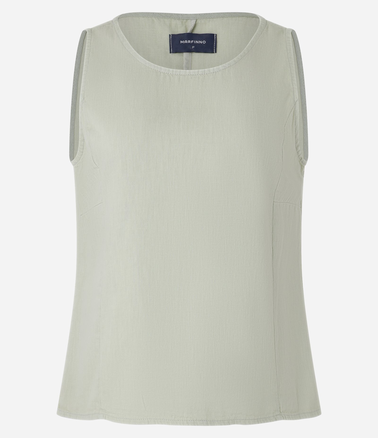 Blusa sem Manga em Sarja com Decote Redondo Verde 5