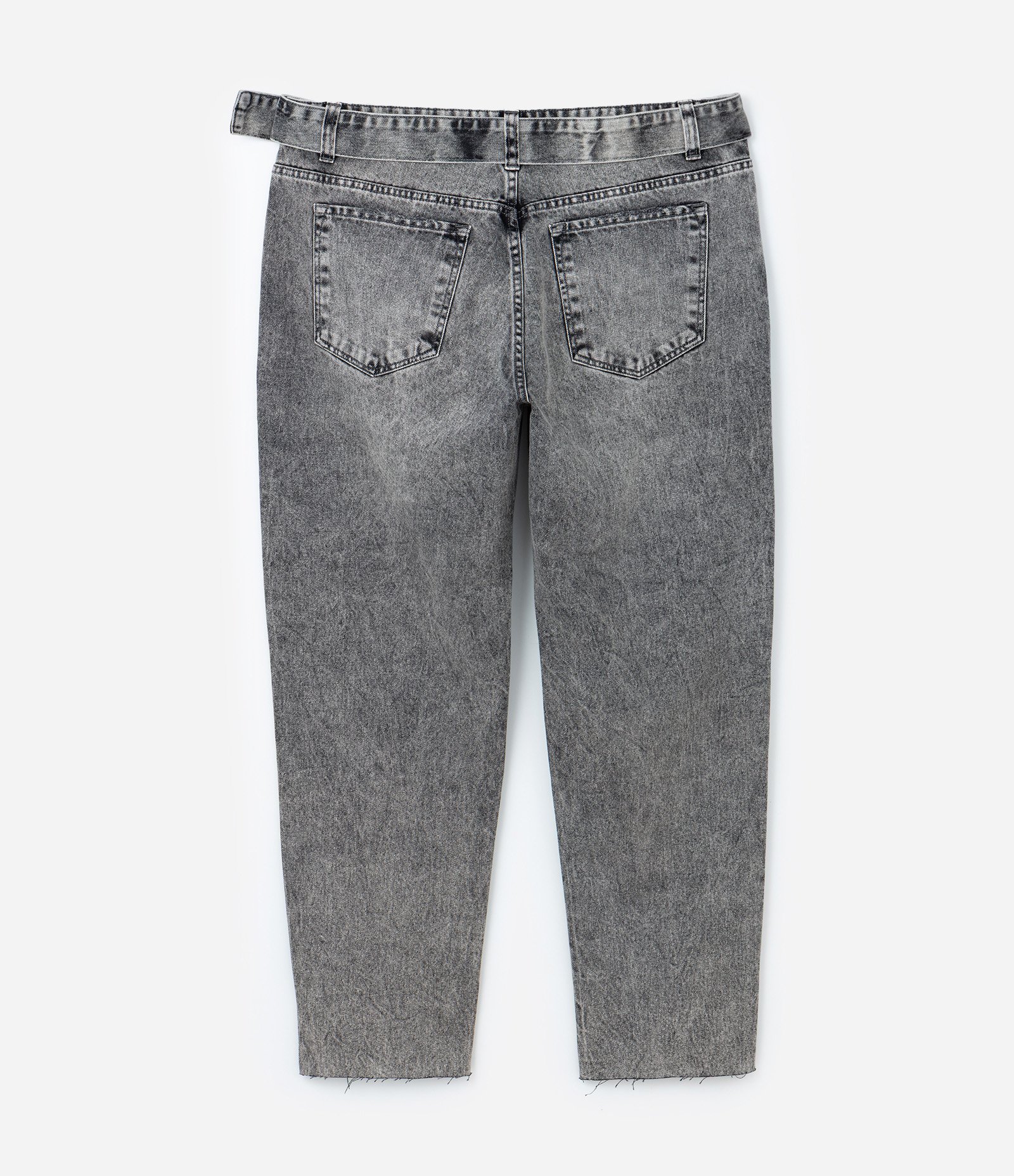 Calça Reta em Jeans com Cinto Curve & Plus Size Cinza 6