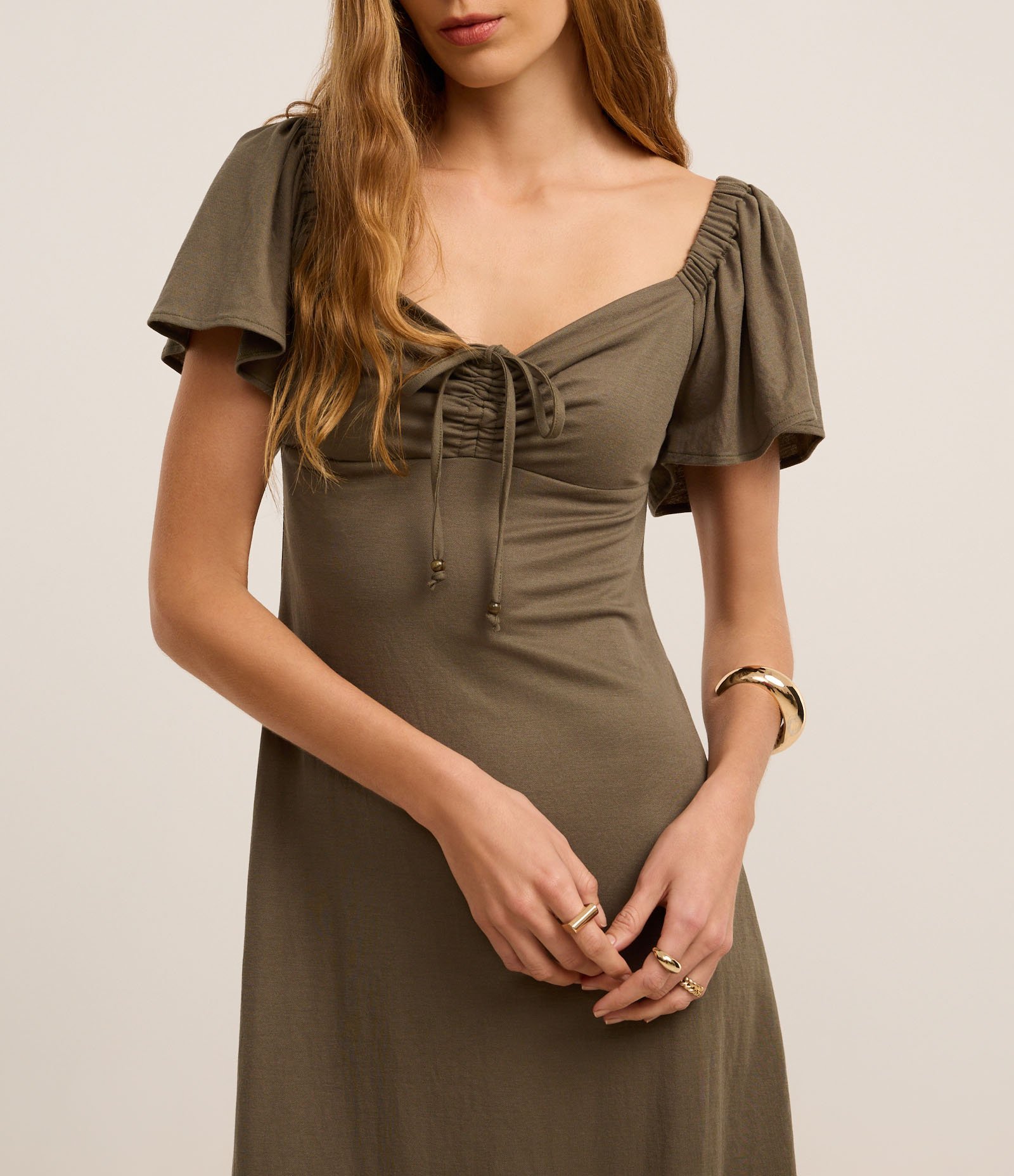 Vestido Long Mifi em Piquet com Manga Bufante Verde 3