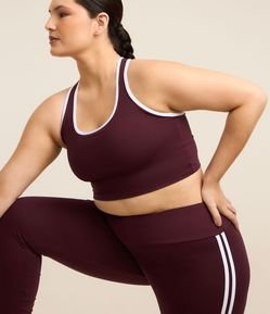 Top Esportivo Nadador sem Bojo em Microfibra com Frisos Contrastantes