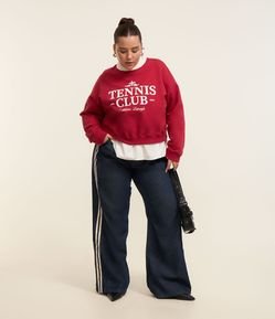 Calça Pantalona em Jeans com Cós Elástico Curve & Plus Size