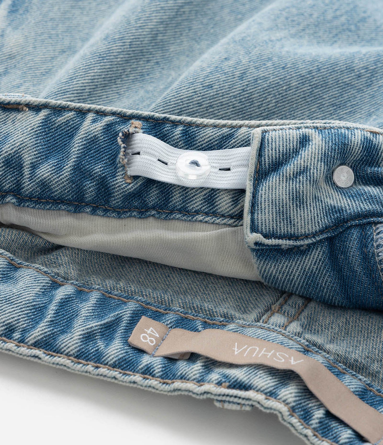 Calça Balloon Jeans Bolso Faca e Pregas Curve & Plus Size Azul 8