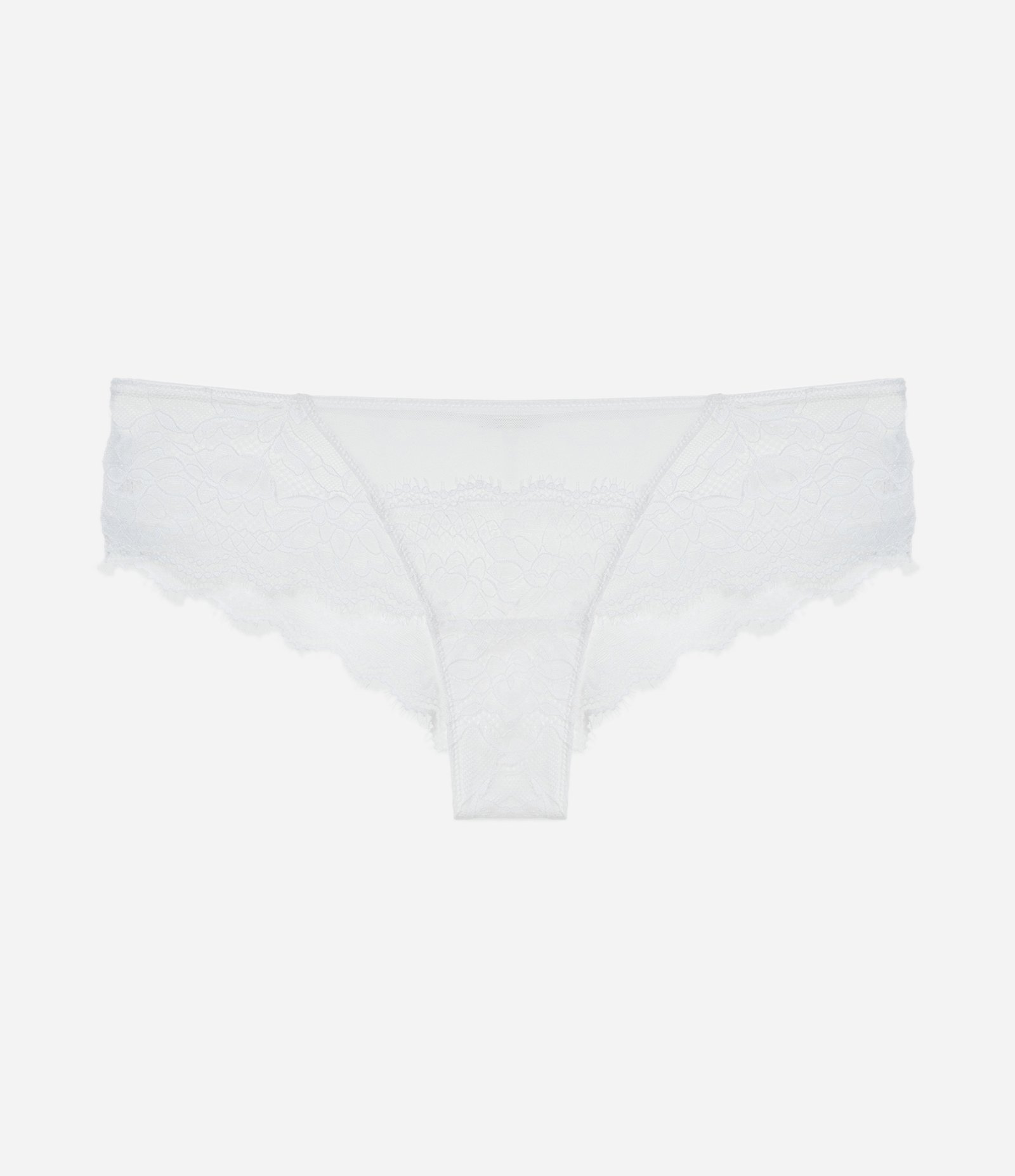 Calcinha Boyshort em Renda Floral Branco 6