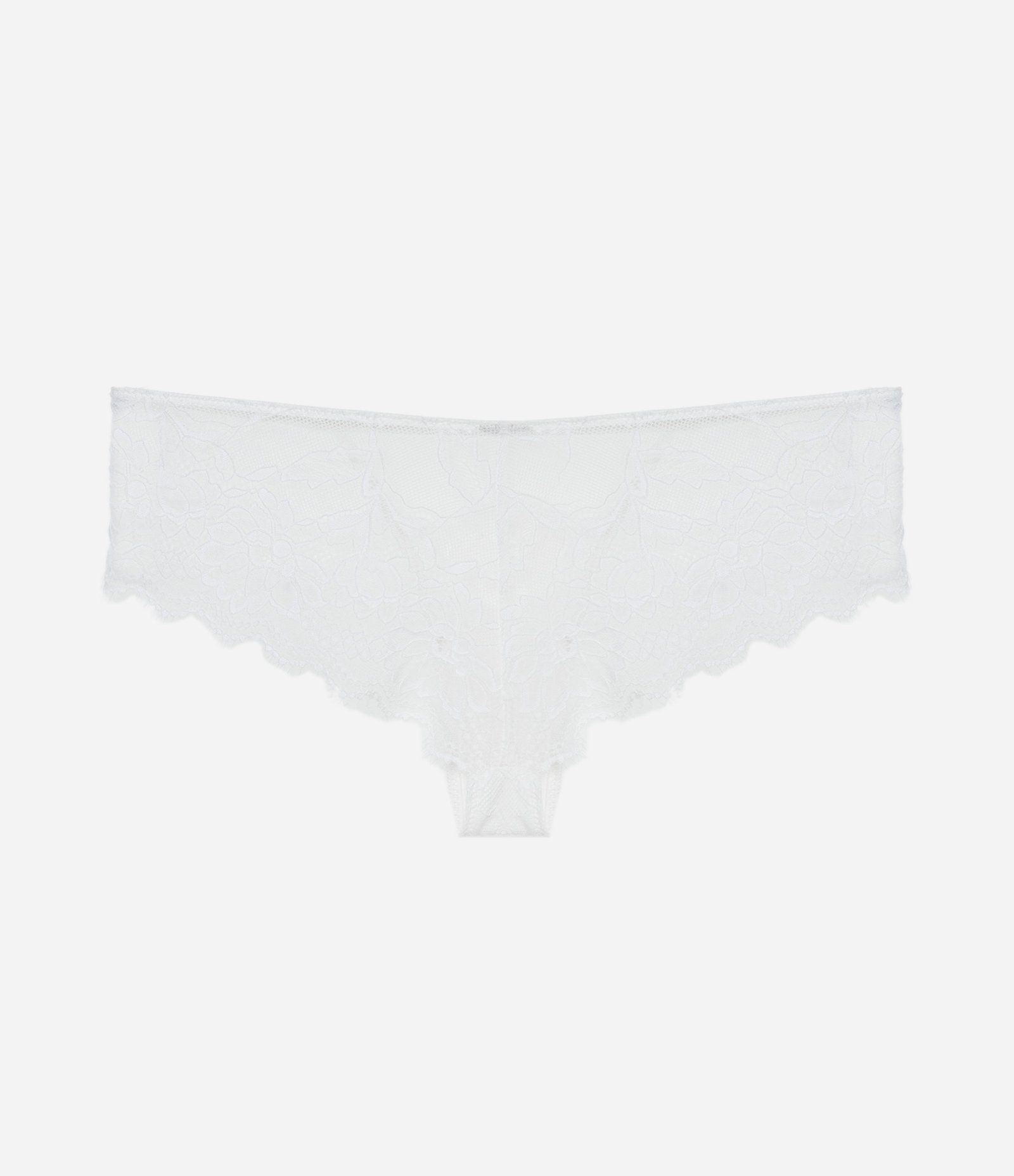 Calcinha Boyshort em Renda Floral Branco 7