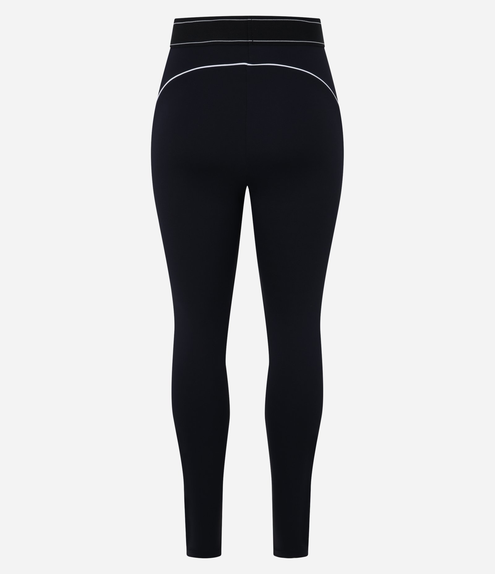 Calça Legging Esportiva em Microfibra com Detalhes Contrastantes Preto 6