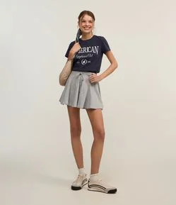 Mini Saia em Moletinho com Amarração na Cintura