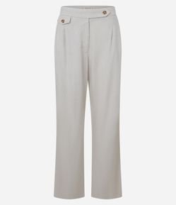 Calça Reta com Lapela e Botão no Cós