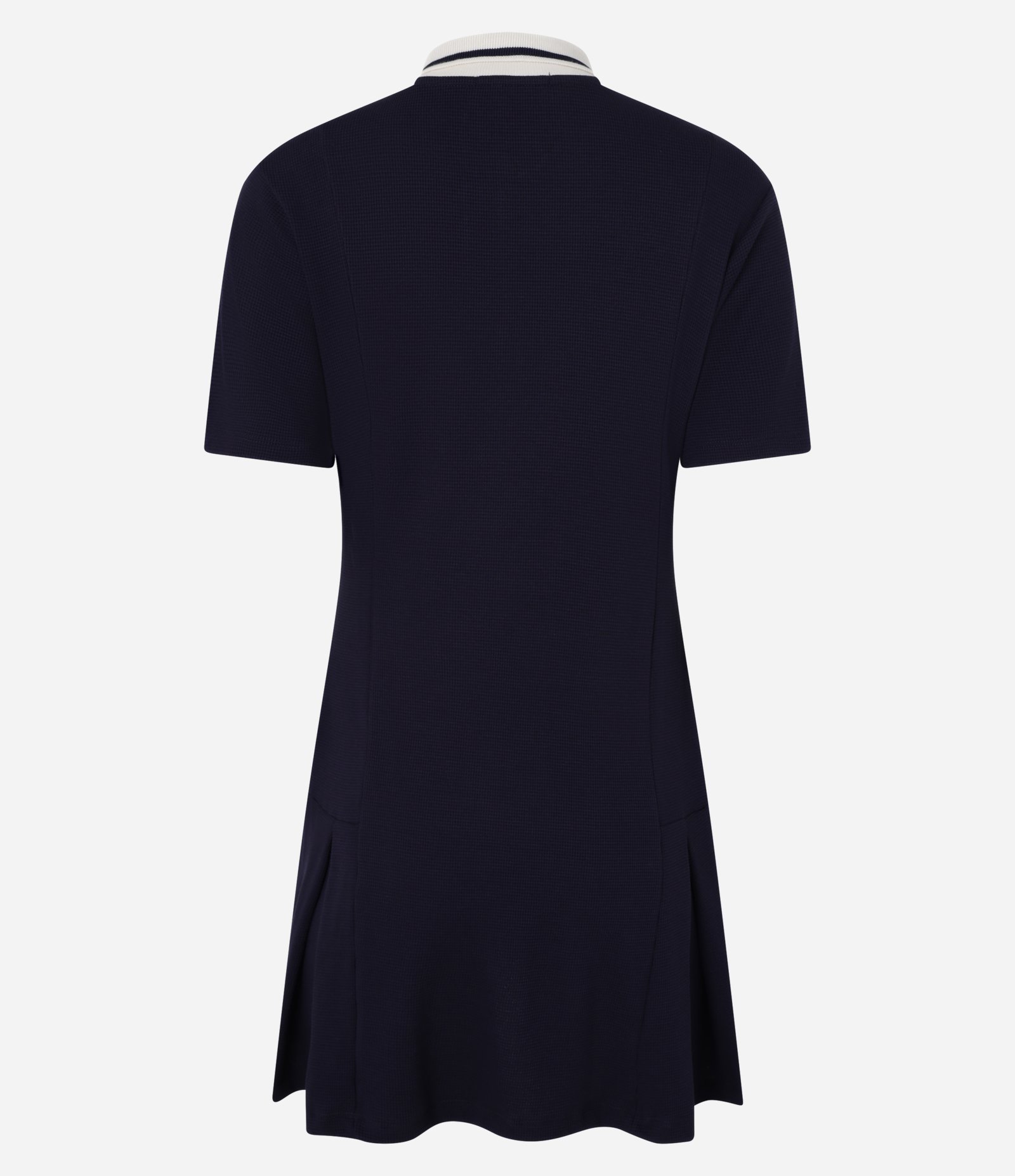 Vestido Curto em Ribana com Gola Polo Contrastante Azul Marinho 3