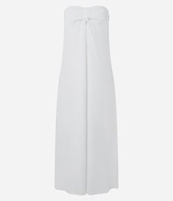 Vestido Plano Tomara Que Caia de Alfaiataria com Estampa de Listras