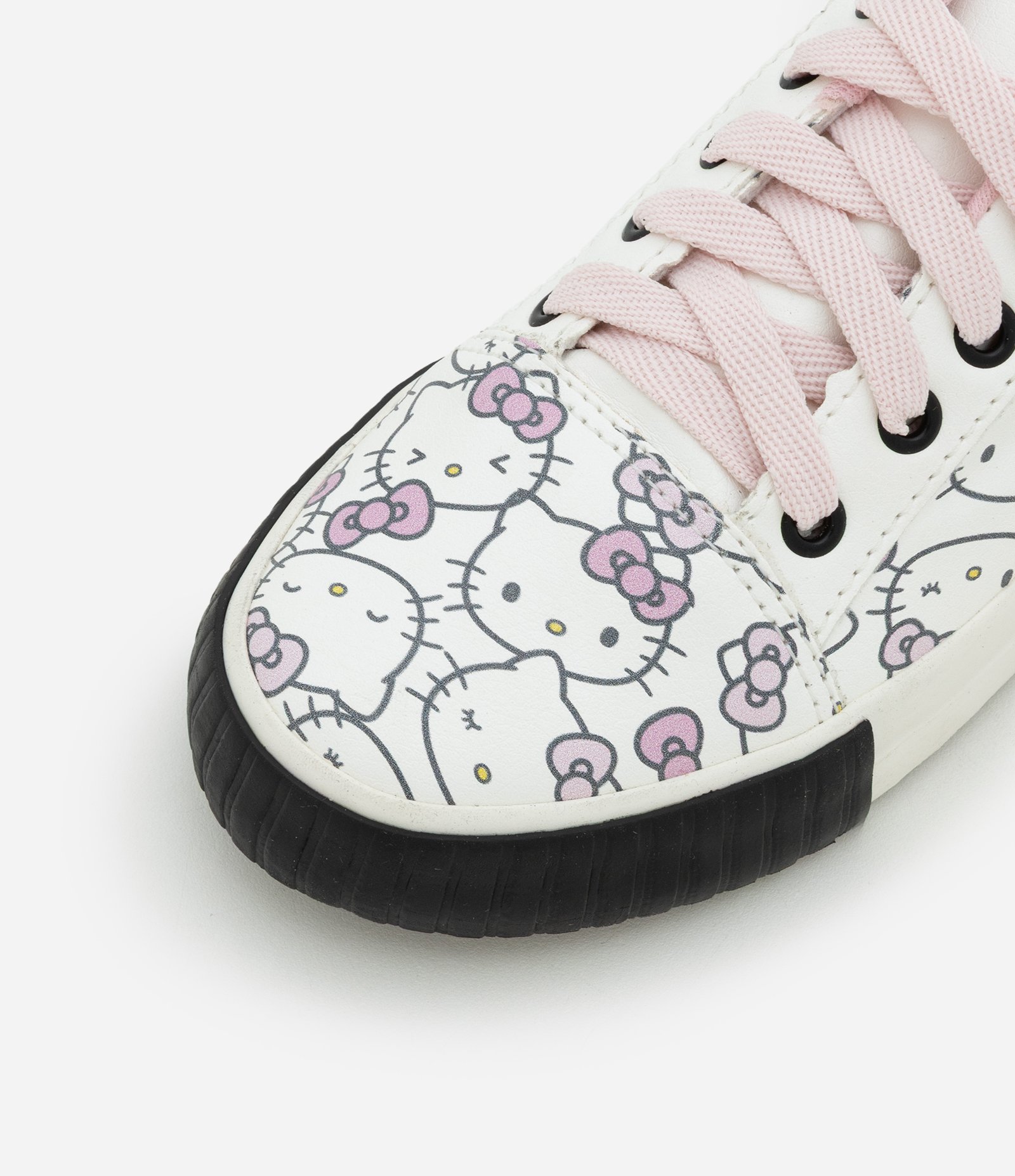 Tênis Infantil com Recortes e Estampa Hello Kitty - Tam 28 a 34 Preto/Branco 5