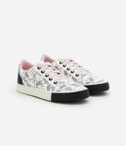 Tênis Infantil com Recortes e Estampa Hello Kitty - Tam 28 a 34