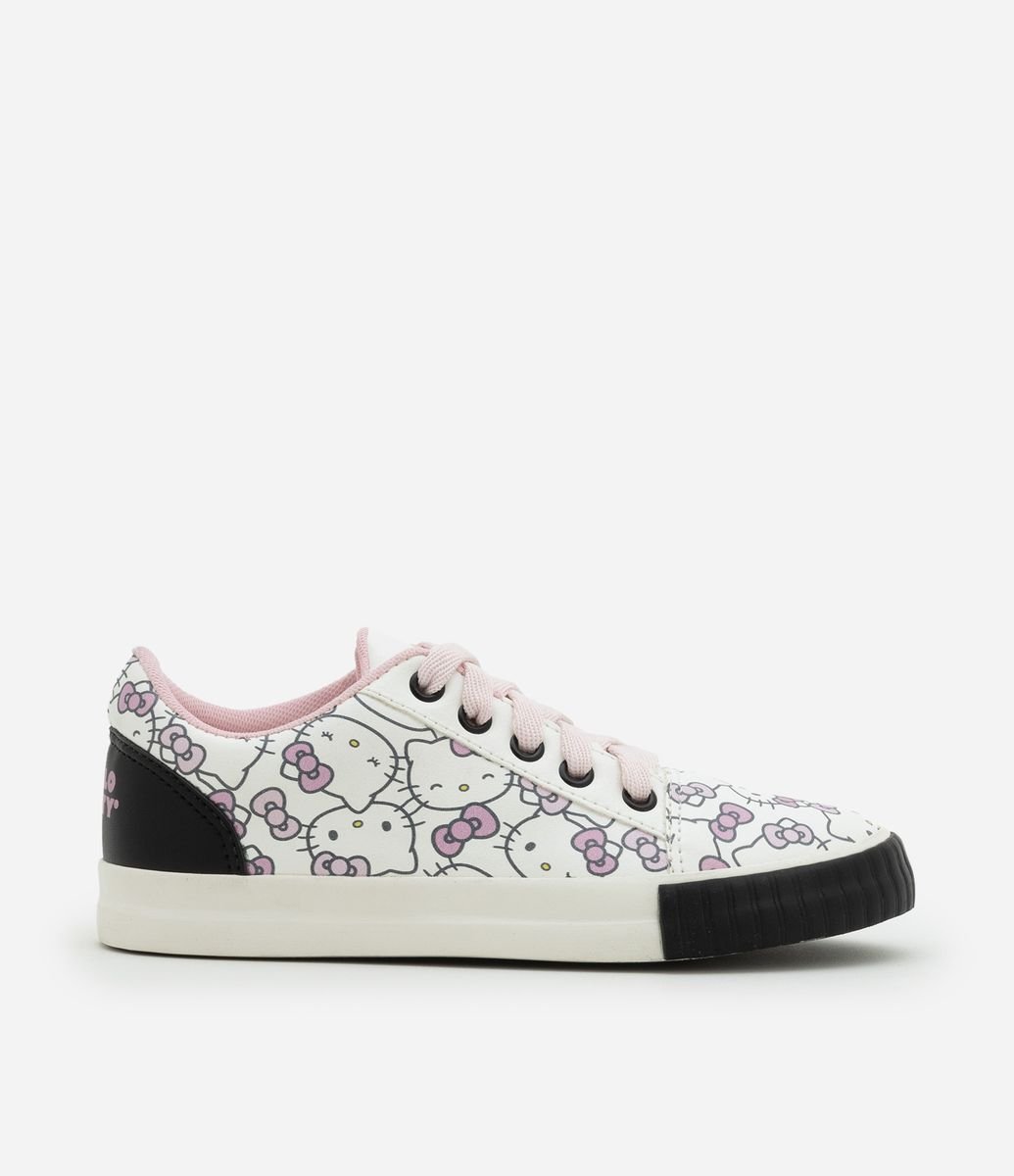 Tênis Infantil com Recortes e Estampa Hello Kitty Tam 28 a 34