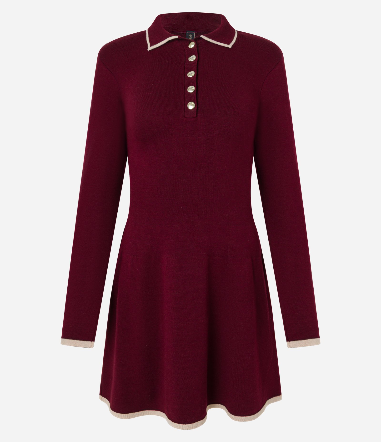 Vestido Curto em Tricô com Gola Polo Vermelho 8