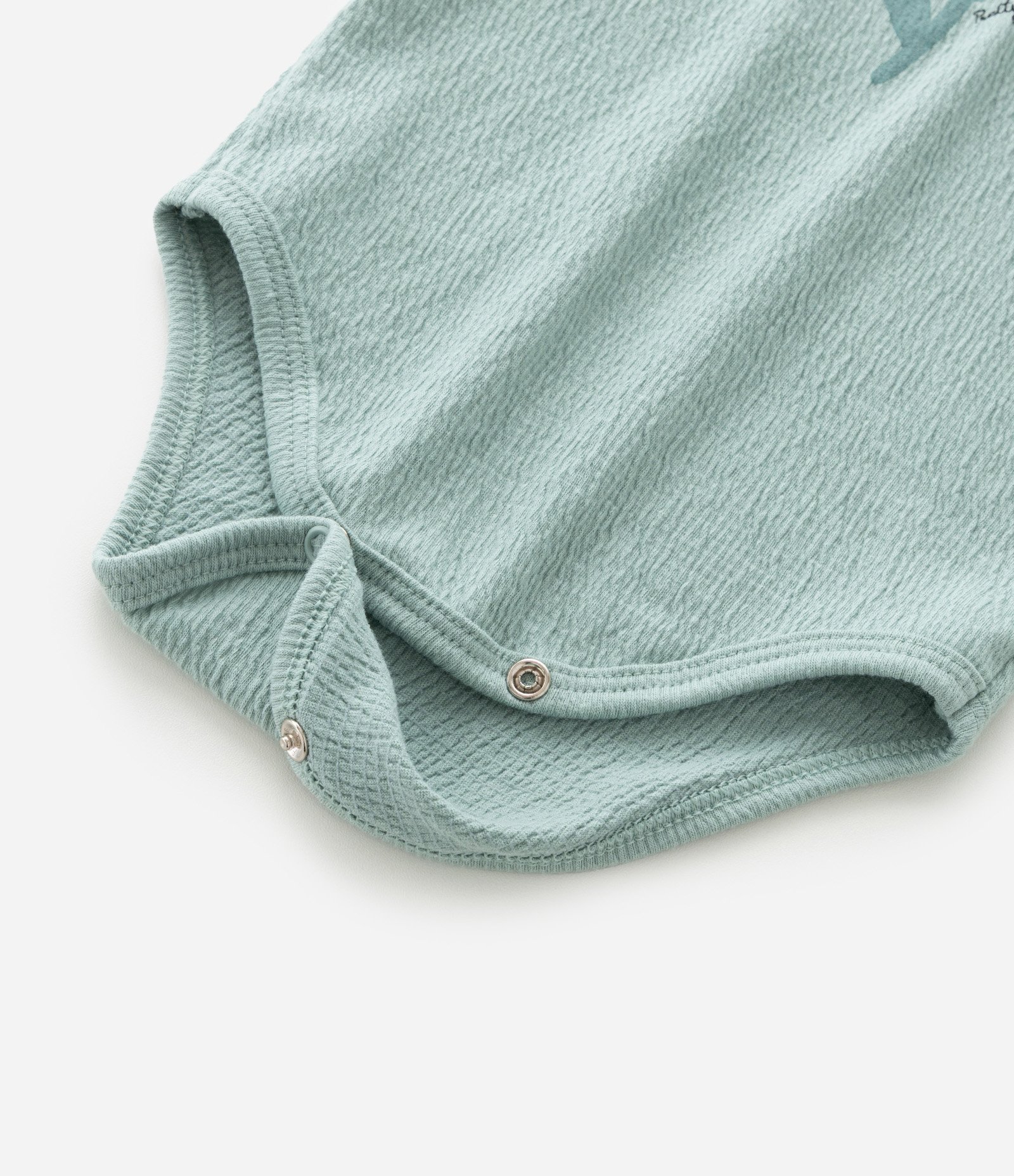 Body Infantil Texturizado com Bordado de Flor - Tam 0 a 18 meses Verde 6