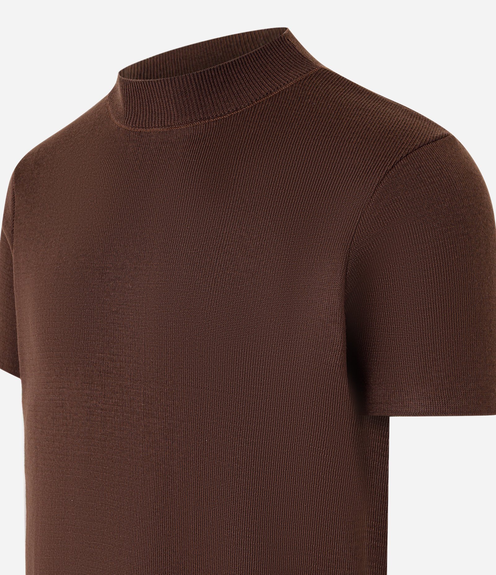 Camiseta em Tricô com Textura Marrom 7