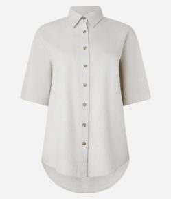 Camisa em Viscolinho com Bolso Frontal