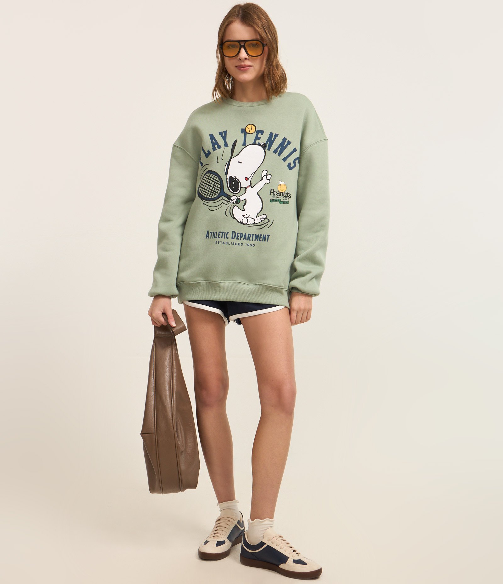 Casaco em Moletom com Forro Fleece e Estampa Snoopy Verde 2