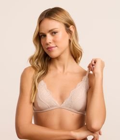 Sutiã Top em Microfibra com Detalhes em Renda e Bojo Removível