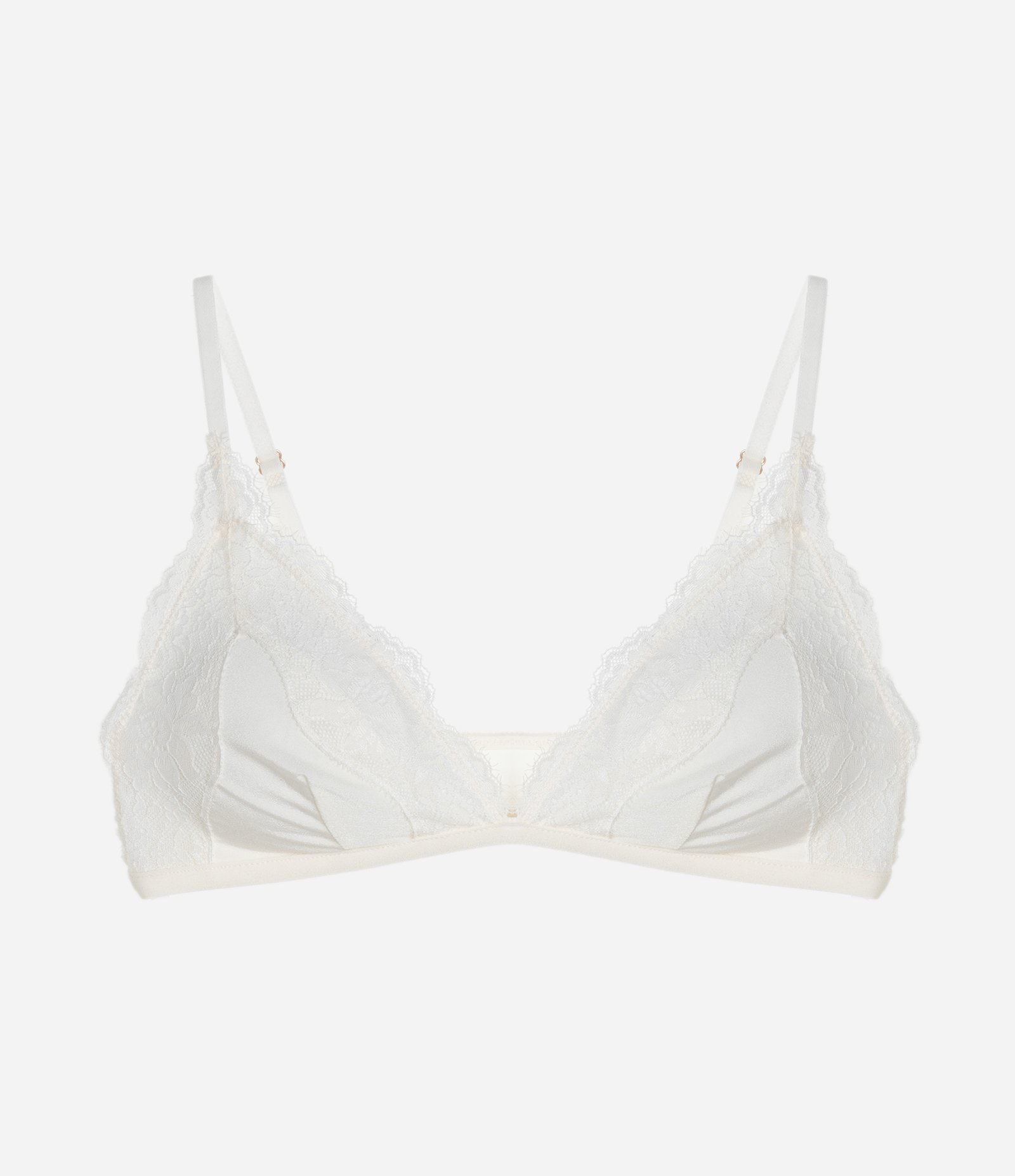 Sutiã Top em Microfibra com Detalhes em Renda e Bojo Removível Off White 5