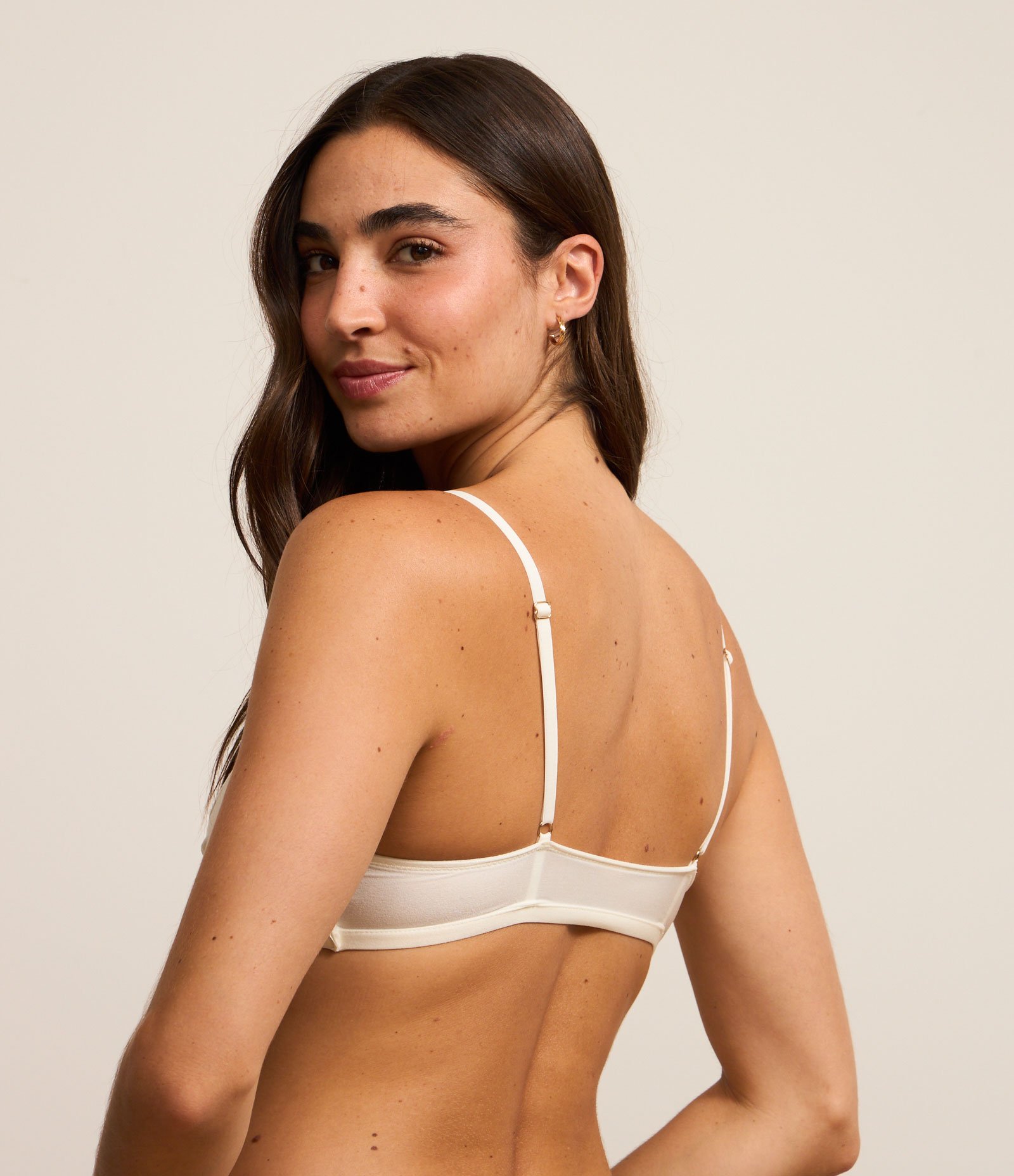 Sutiã Top em Microfibra com Detalhes em Renda e Bojo Removível Off White 4