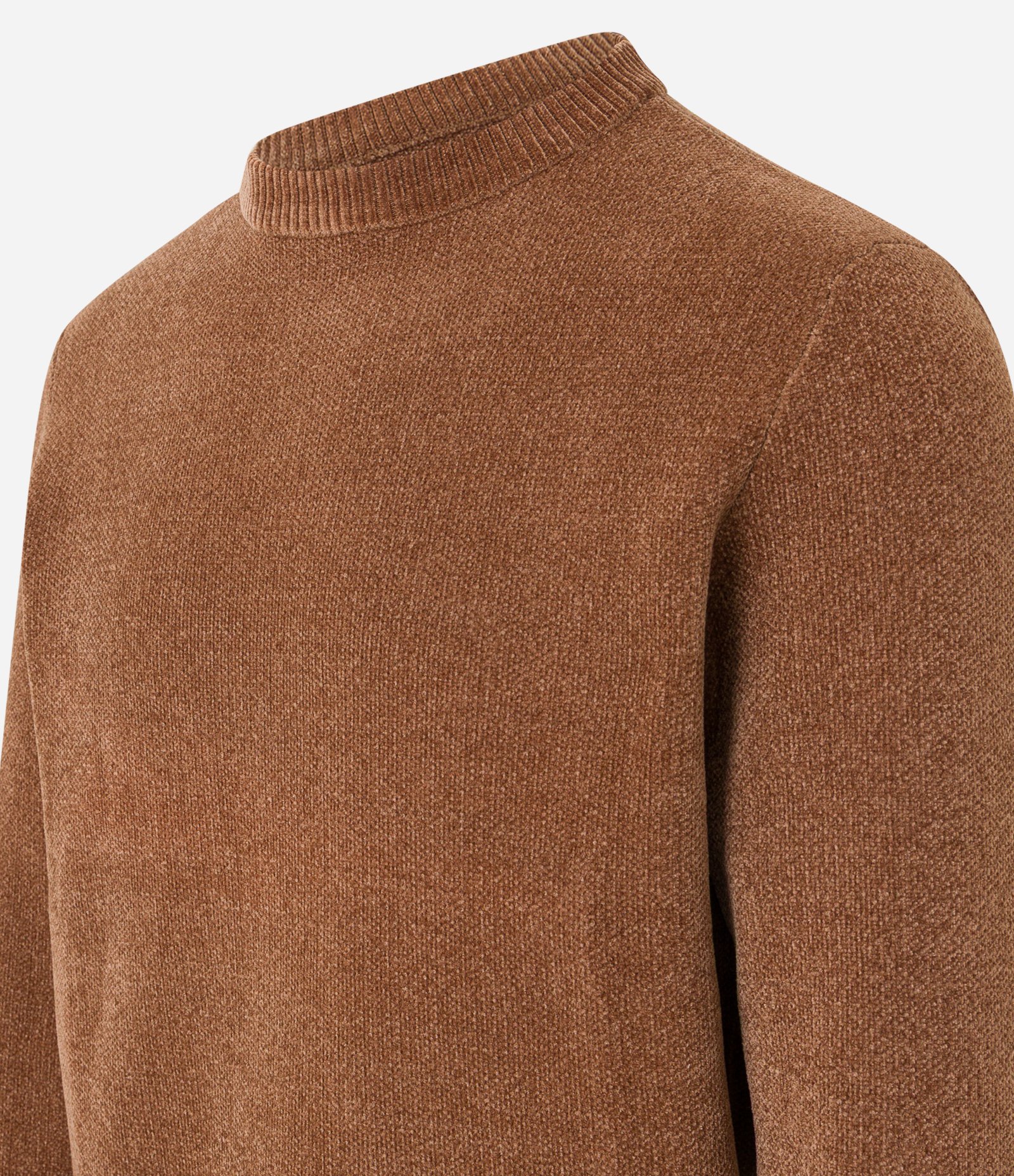 Suéter Básico em Fleece com Felpa Texturizado Marrom 11