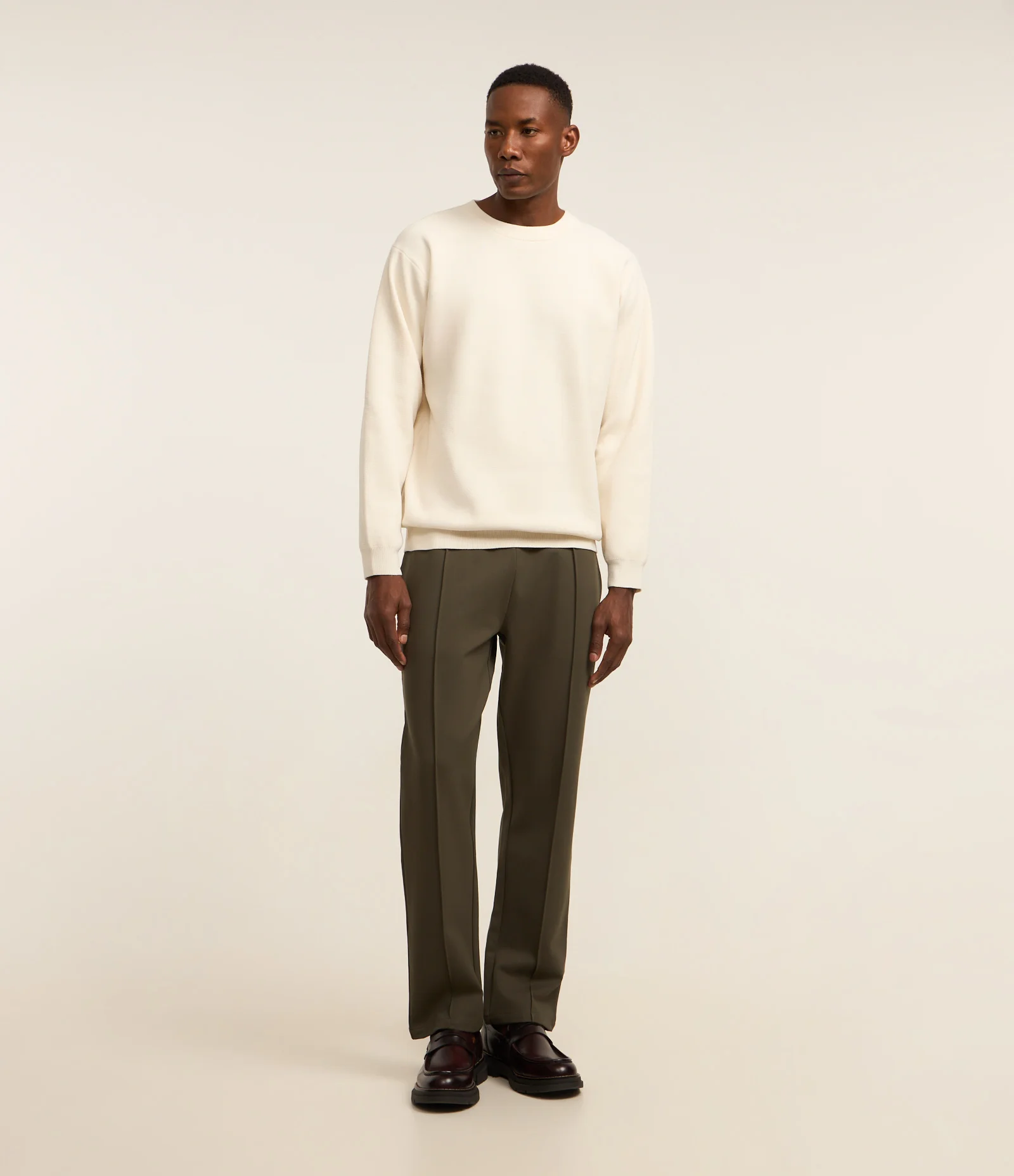 Suéter Básico em Fleece com Felpa Texturizado Off White 2