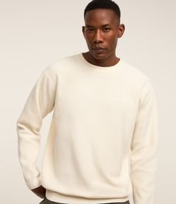 Suéter Básico em Fleece com Felpa Texturizado