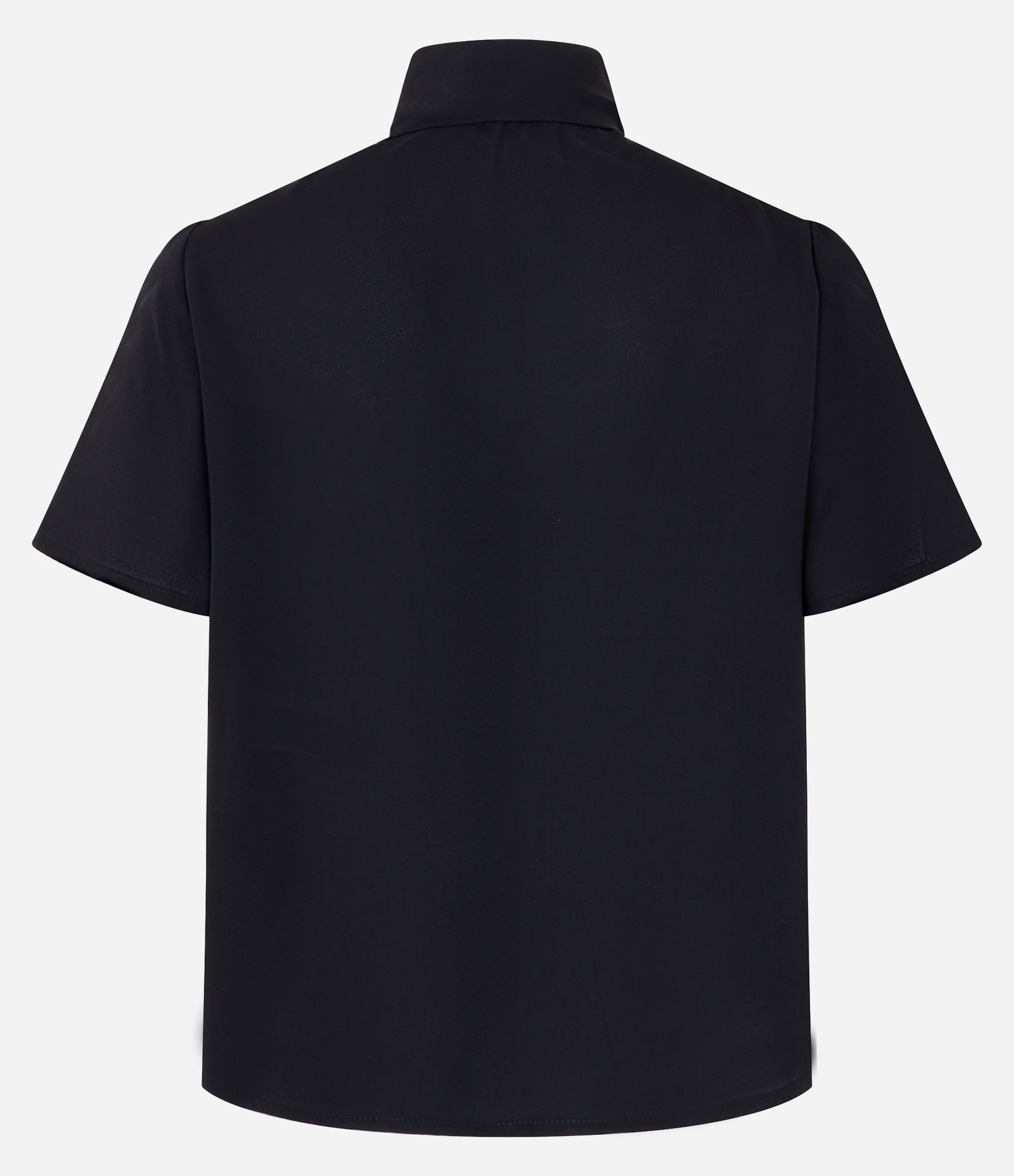 Blusa em Chiffon com Gola Laço e Manga Bufante Preto 6