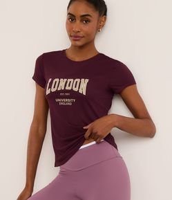 Camiseta Esportiva em Microfibra Texturizada com Estampa London
