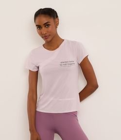 Camiseta Esportiva em Microfibra Texturizada com Estampa Run Together