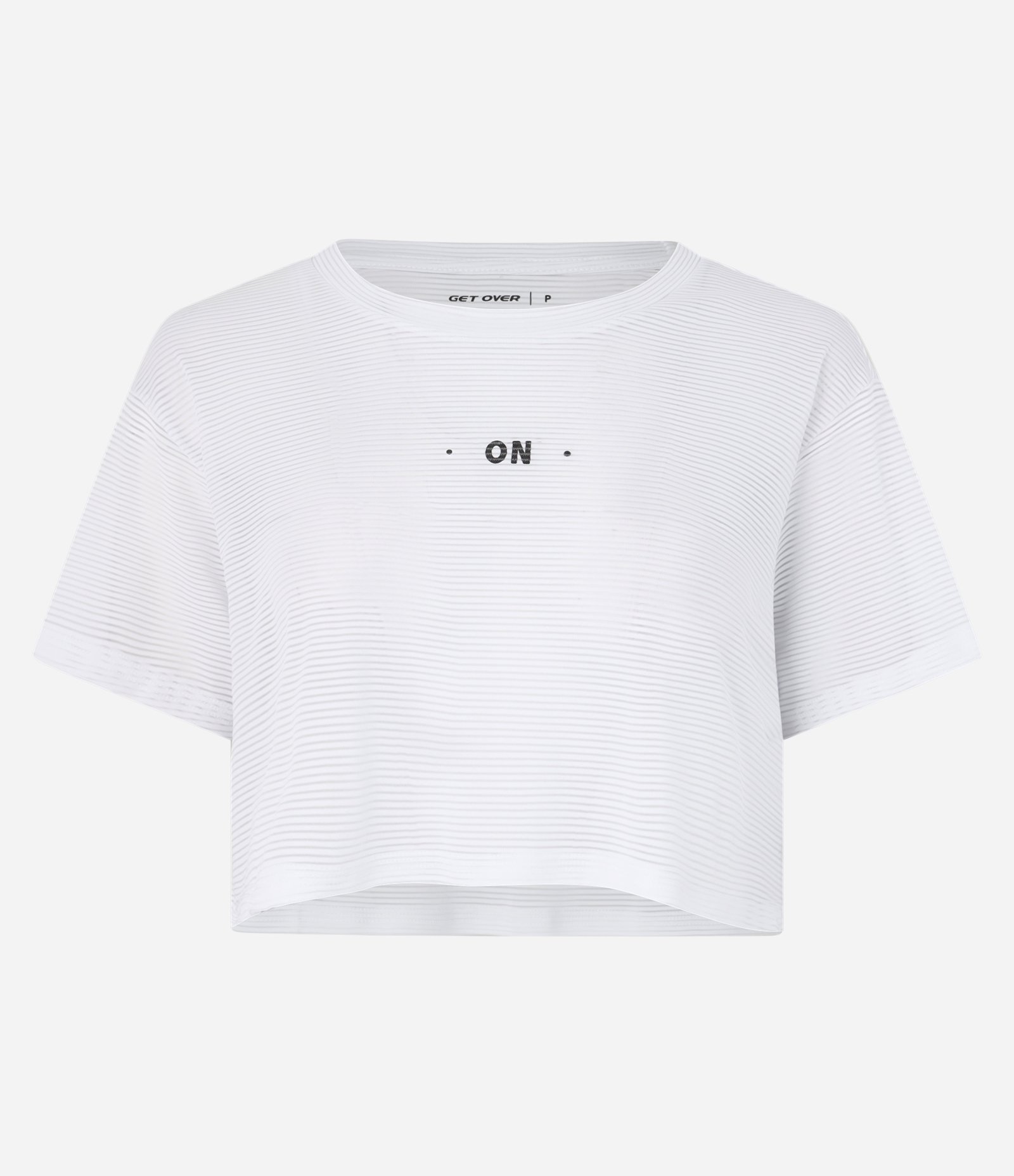 Camiseta Cropped Esportiva em Microfibra Texturizada e Estampa On Branco 5