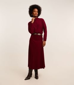 Saia Longa em Veludo Cotelê com Nesga Lateral