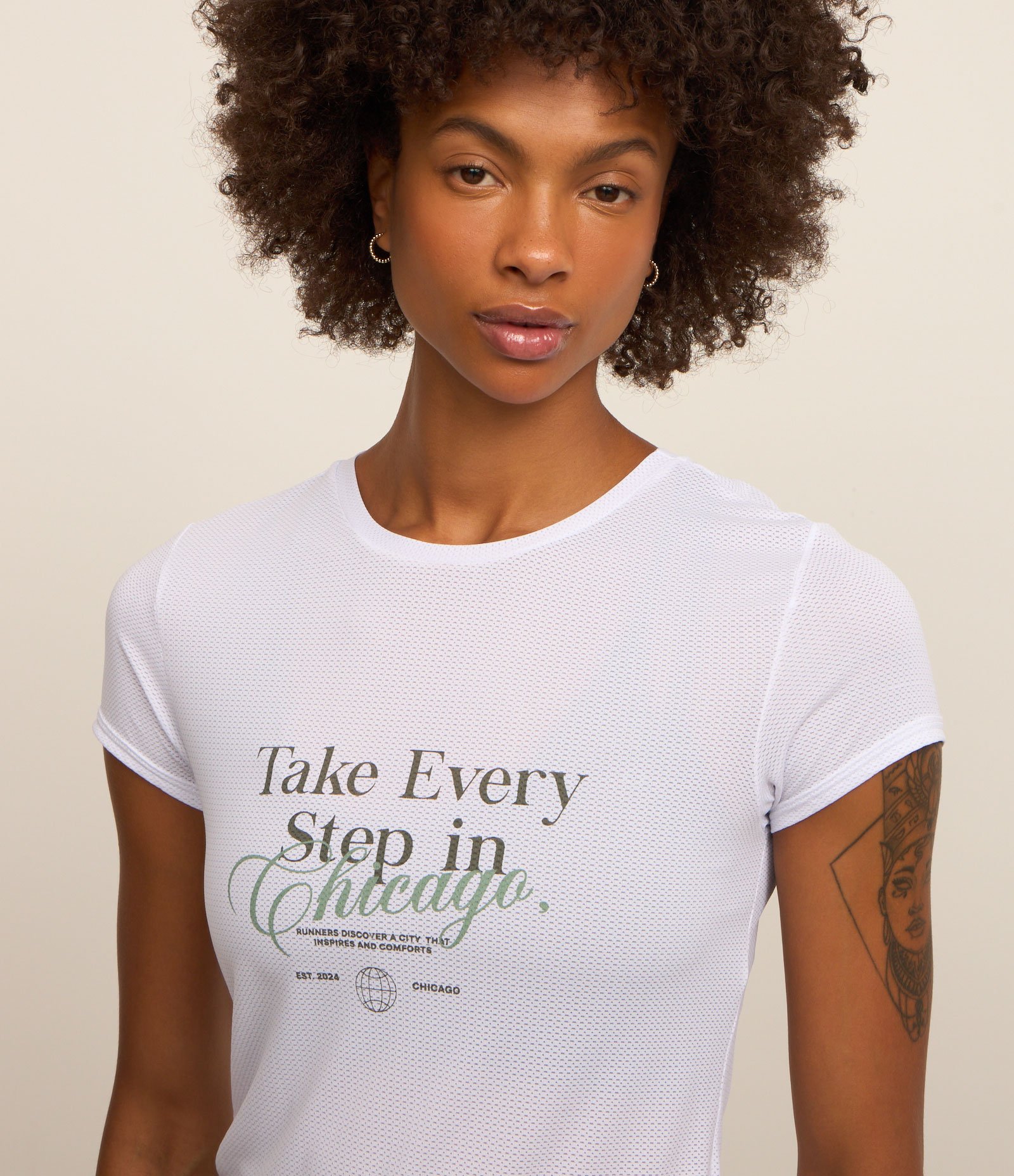 Camiseta Esportivo em Microfibra Texturizada com Estampa Every Step Branco 1