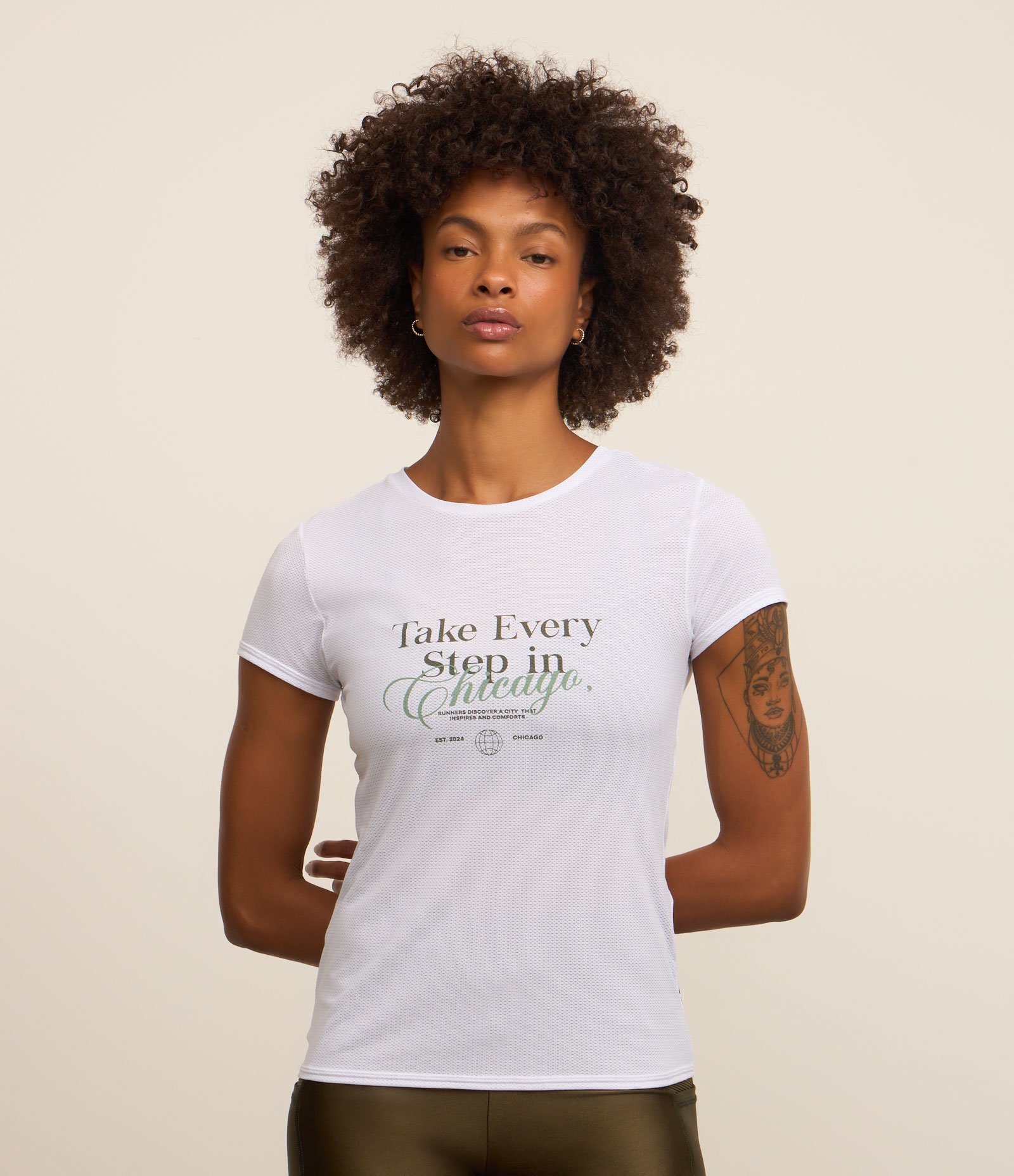 Camiseta Esportivo em Microfibra Texturizada com Estampa Every Step Branco 2
