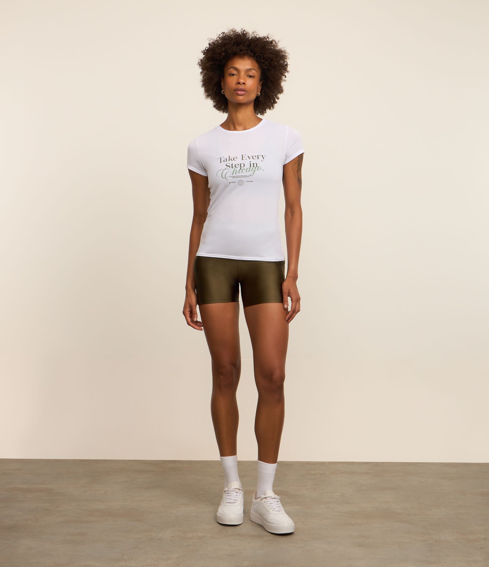 Camiseta Esportivo em Microfibra Texturizada com Estampa Every Step Branco 3