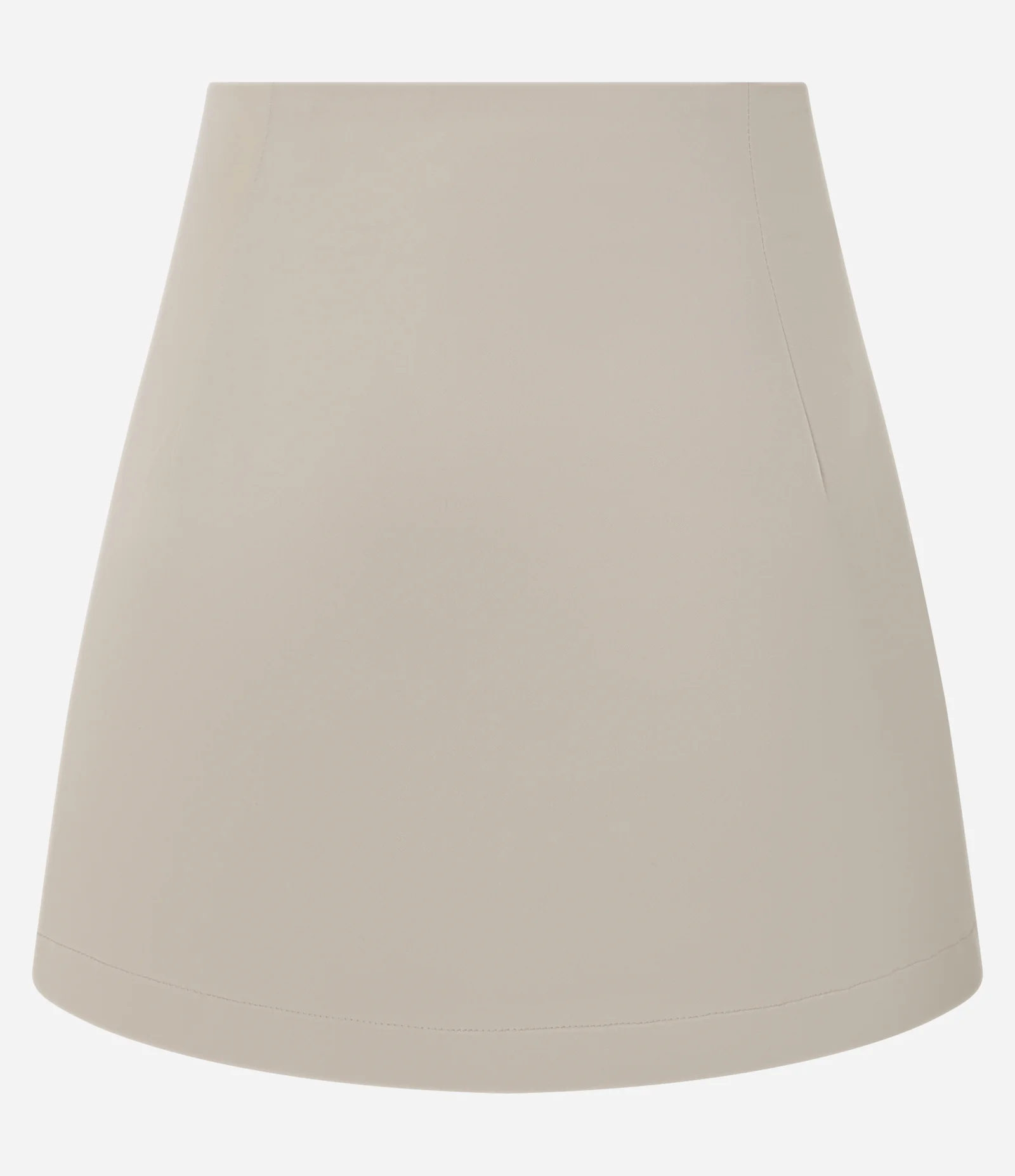 Saia Evasê Curta em Alfaiataria com Cintinhos e Fivela na Lateral Bege 6