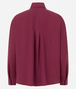 Camisa em Crepe com Gola Laço e Manga Longa