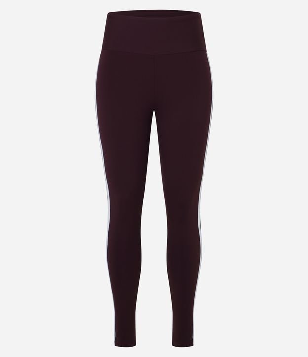 Calça Legging Esportiva em Microfibra com Friso Lateral Contrastante