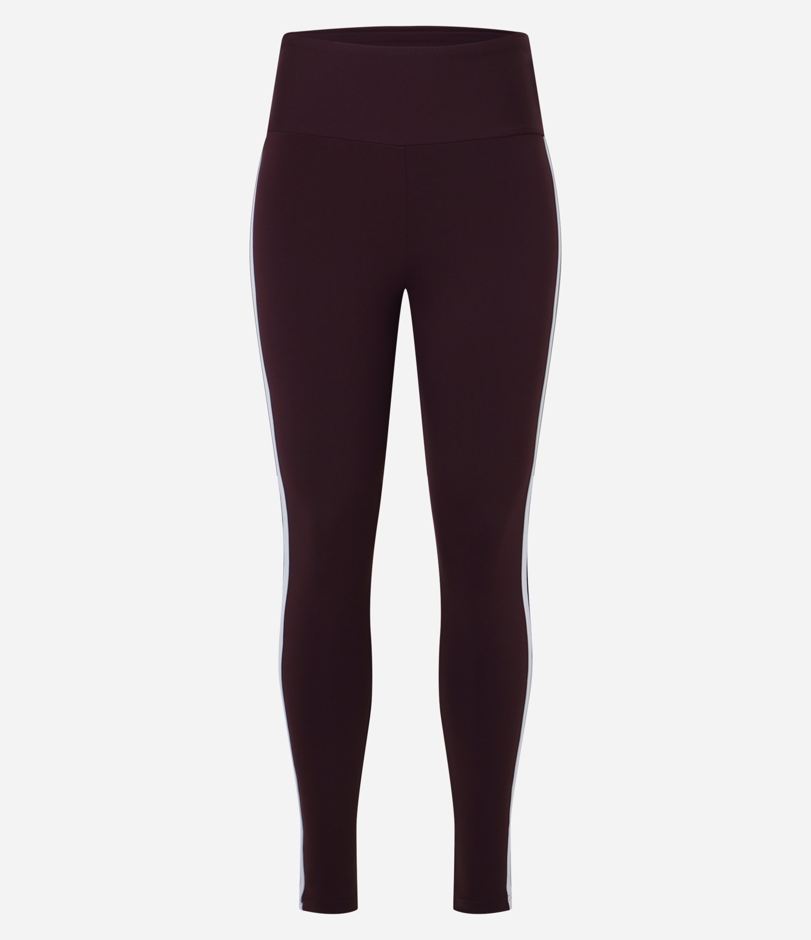 Calça Legging Esportiva em Microfibra com Friso Lateral Contrastante Bordô 1