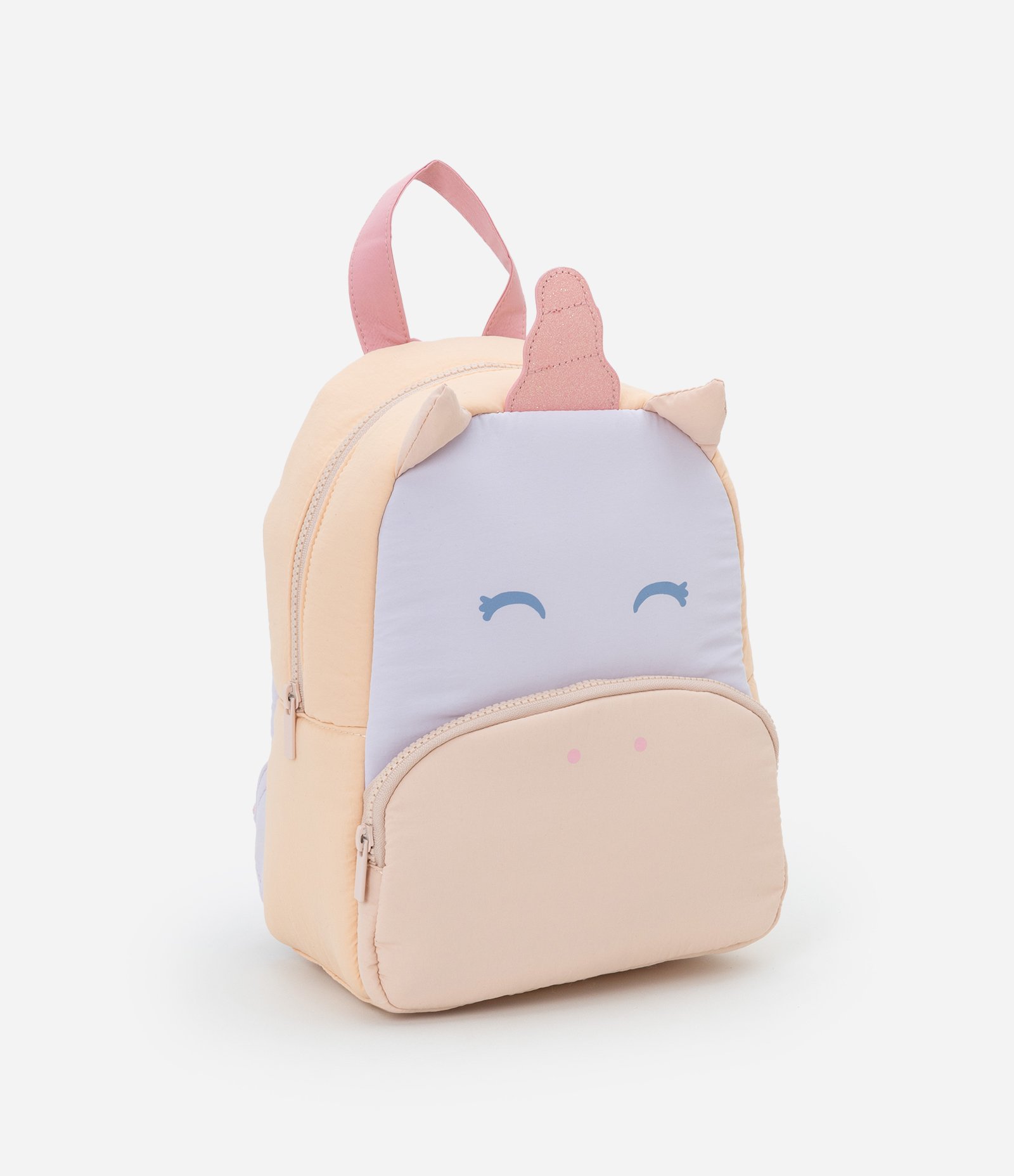 Mochila Infantil com Bolsinho e Estampa Unicórnio - Tam Único Rosa 1