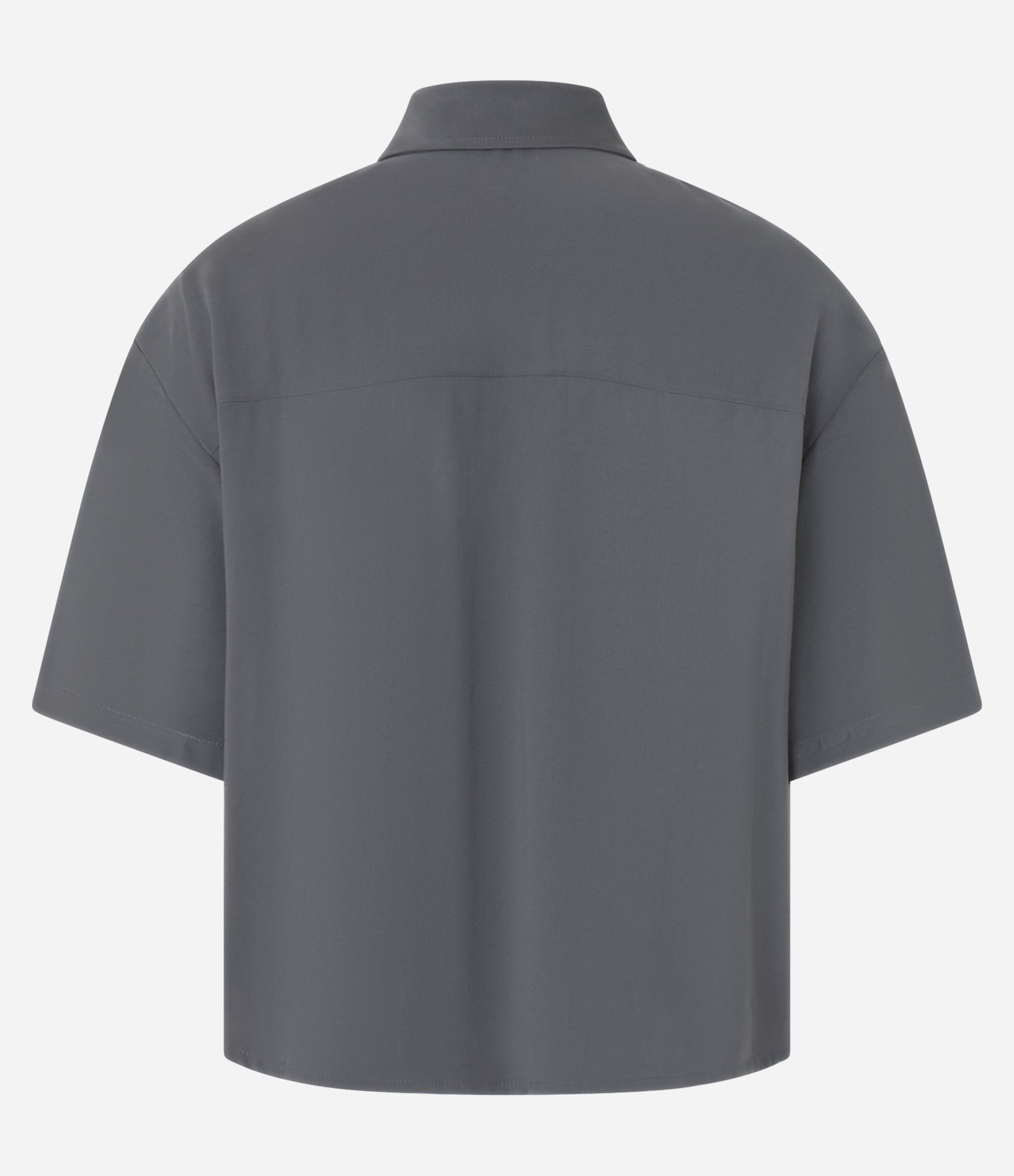 Camisa em Viscose com Abotoamento e Bolsos Cinza 6