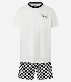 Pijama Curto em Algodão Stitch