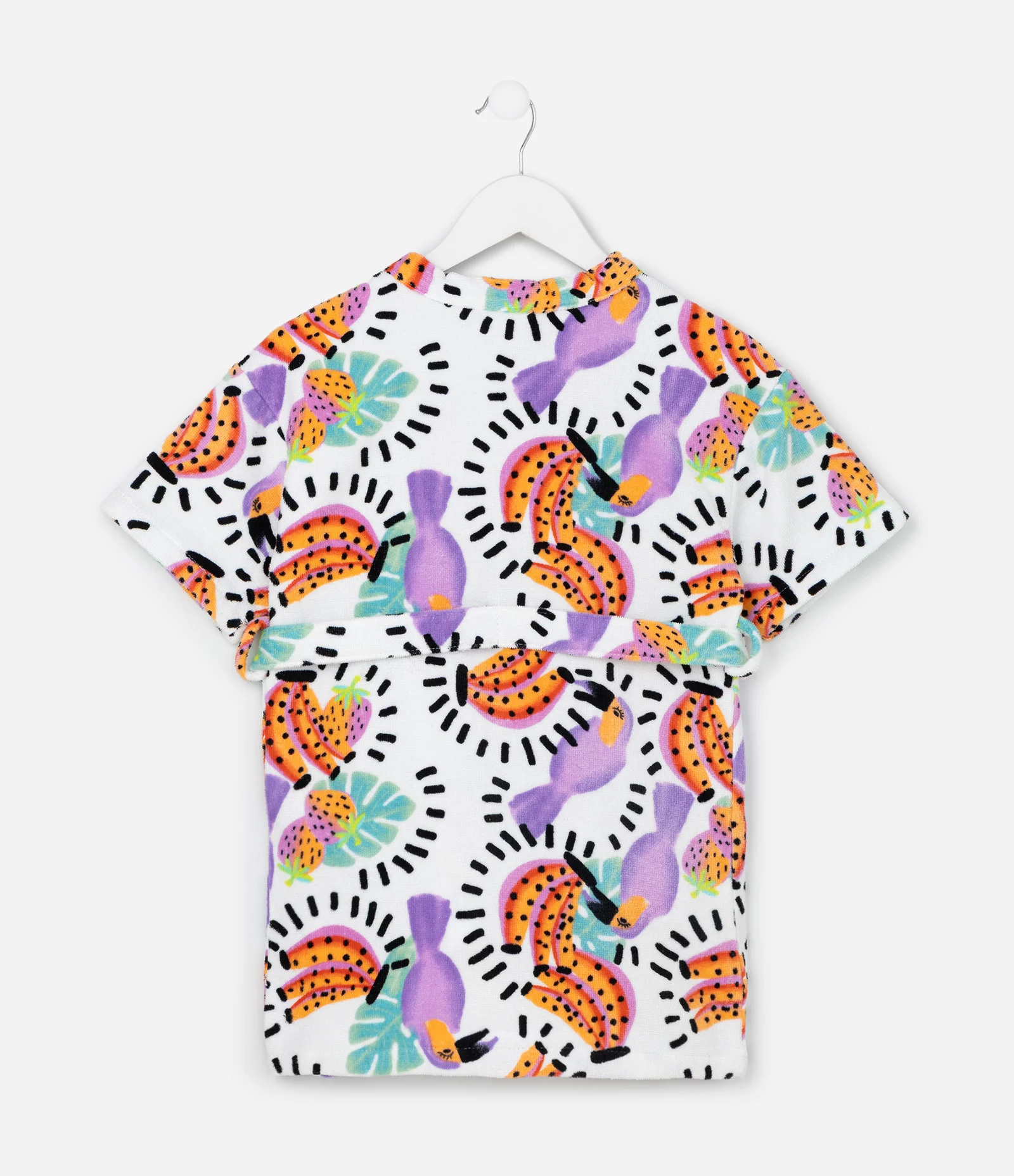 Roupão Infantil Atoalhado com Estampa Tropical - Tam 3 a 16 Anos Multicores 2