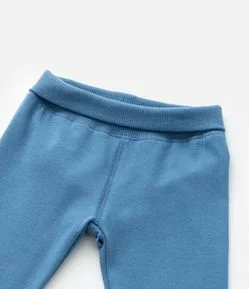 Calça Infantil com Cós Virado e Punhos Canelados - Tam RN a 18 Meses