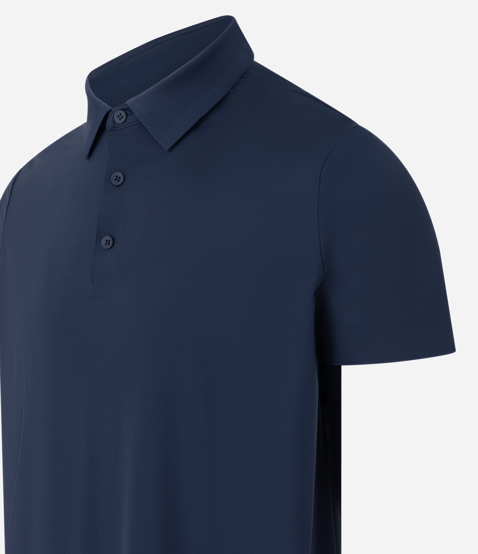 Camisa Polo Slim em Poliamida com Tecnologia Termocolante e Botões na Gola Azul escuro 8