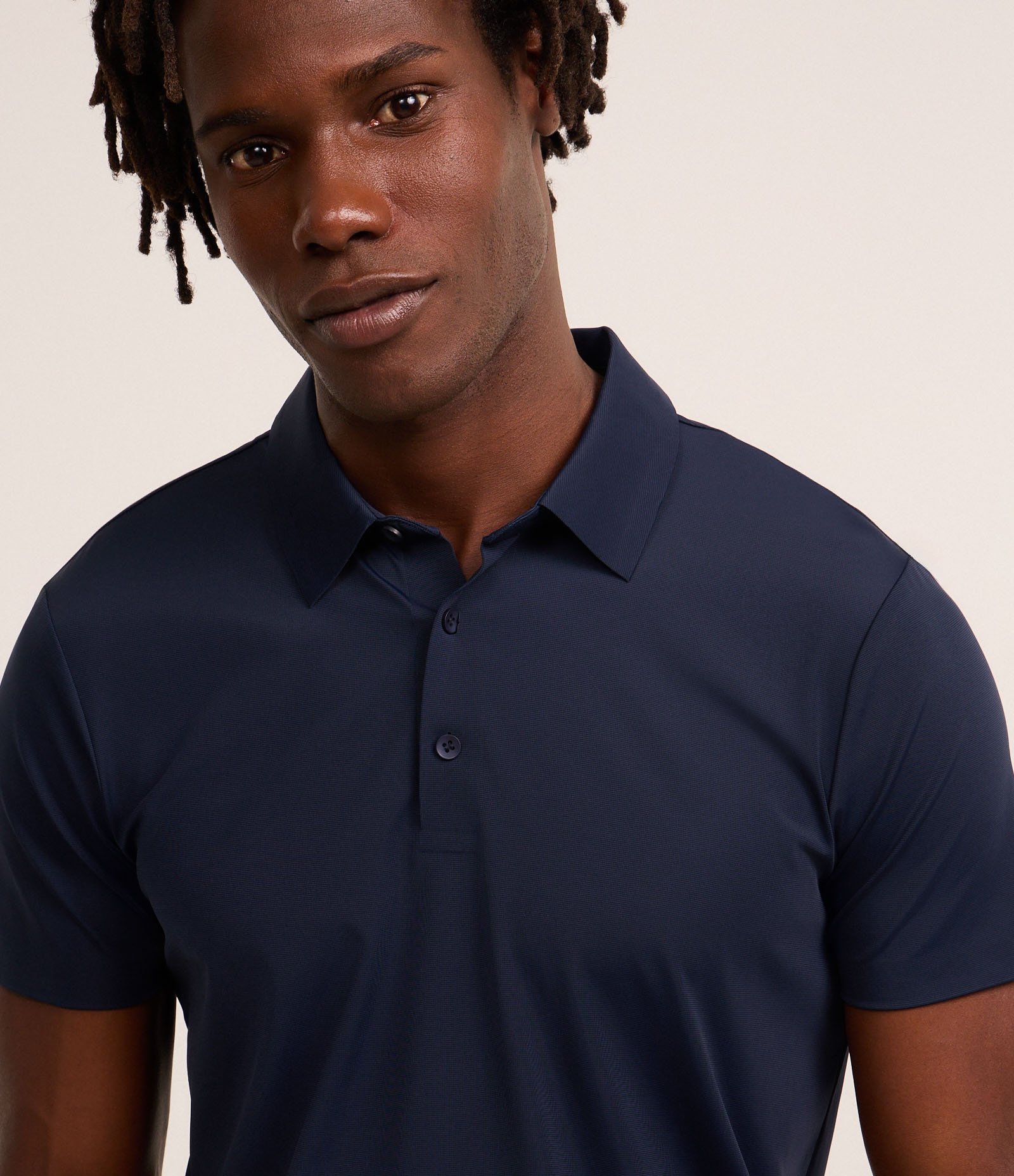 Camisa Polo Slim em Poliamida com Tecnologia Termocolante e Botões na Gola Azul escuro 5