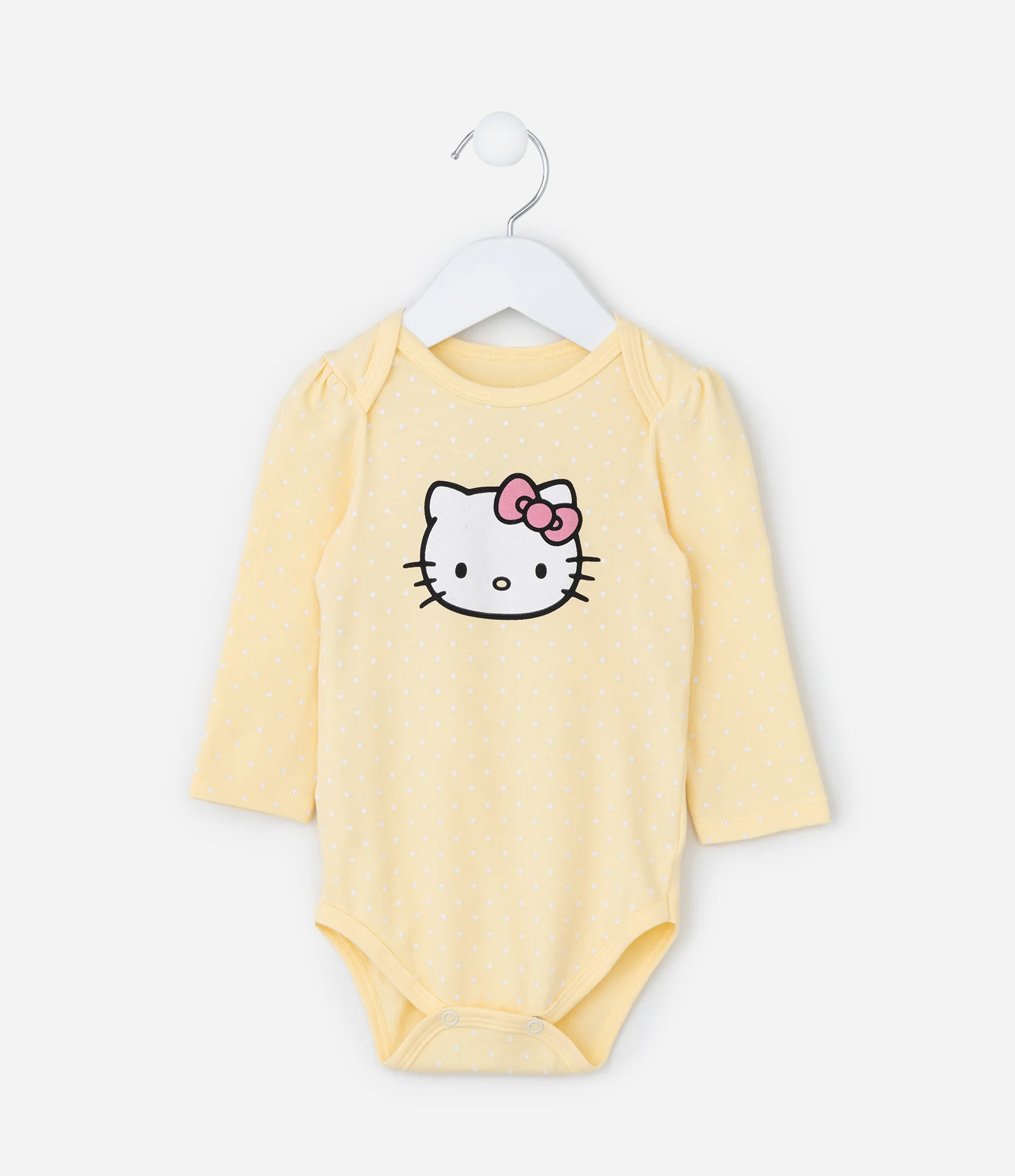 Body Infantil com Estampa Hello Kitty - Tam 0 a 18 meses Amarelo 1