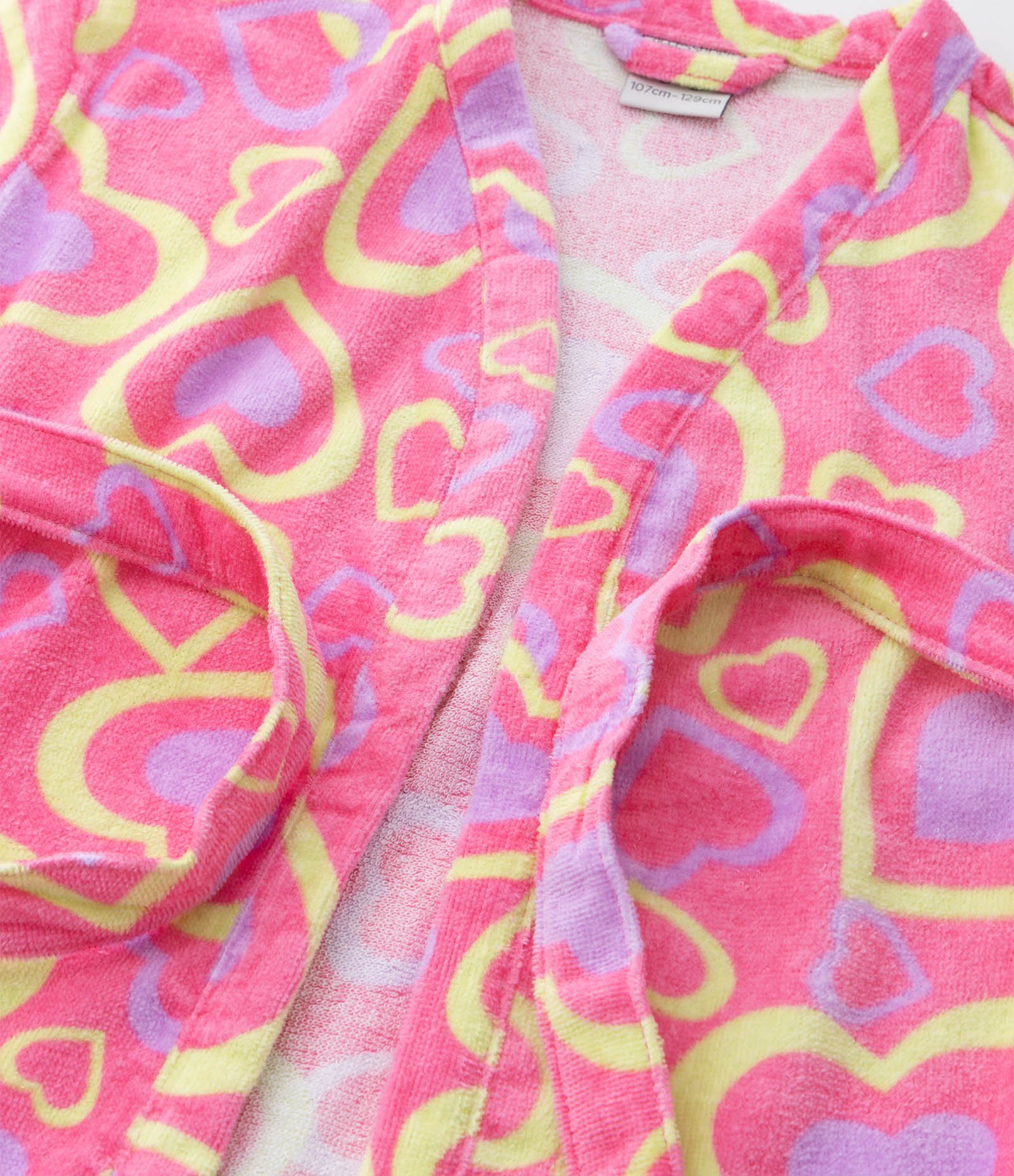 Roupão Infantil Atoalhado com Estampa de Corações - Tam Único Multicores 4