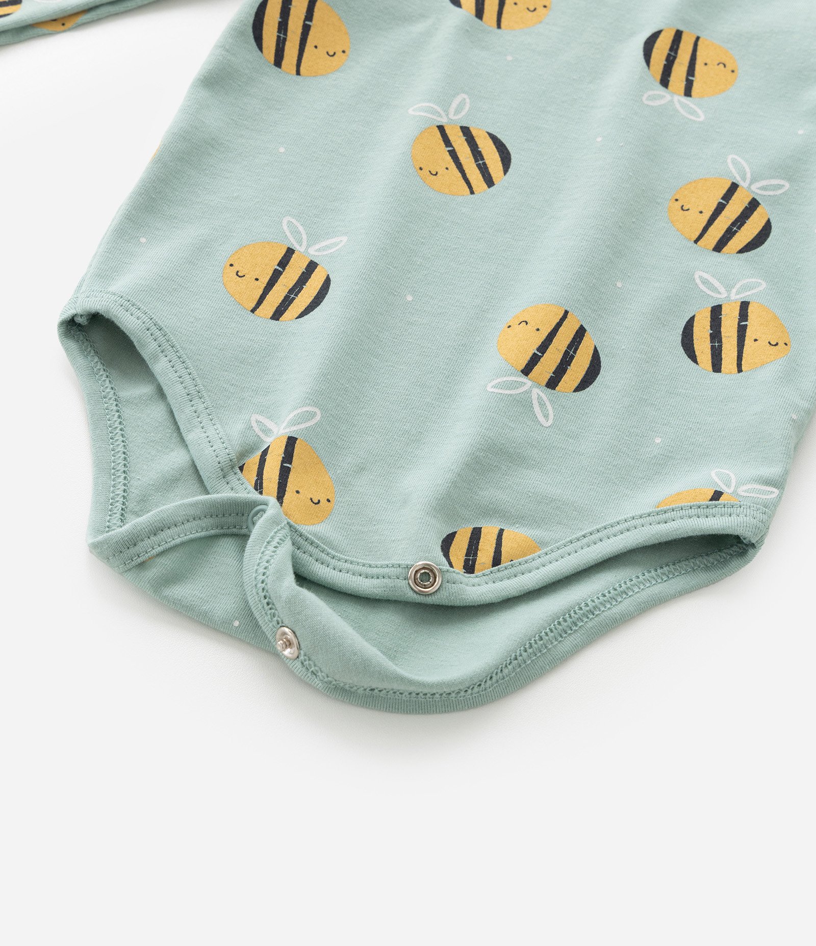 Body Infantil com Estampa Abelhinhas - Tam 0 a 18 meses Verde 5